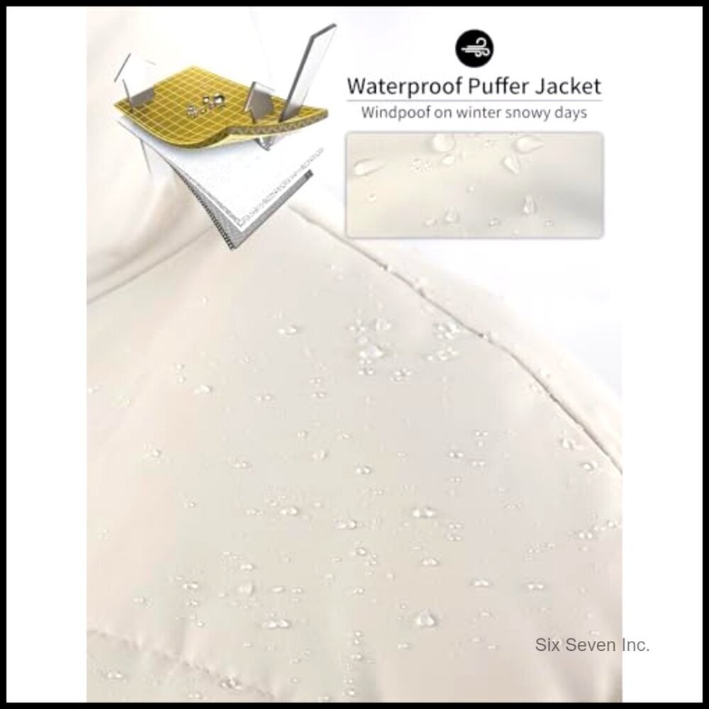 Cropped Puffer Jacket Quilted Lightweight Chic Y2K Winter Outerwear Long Sleeve - Picture 4 of 7